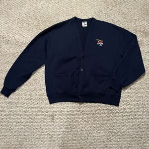 Titanic White Star Line Navy Blue Button Cardigan Sweater OSFM Unisex Souvenir
